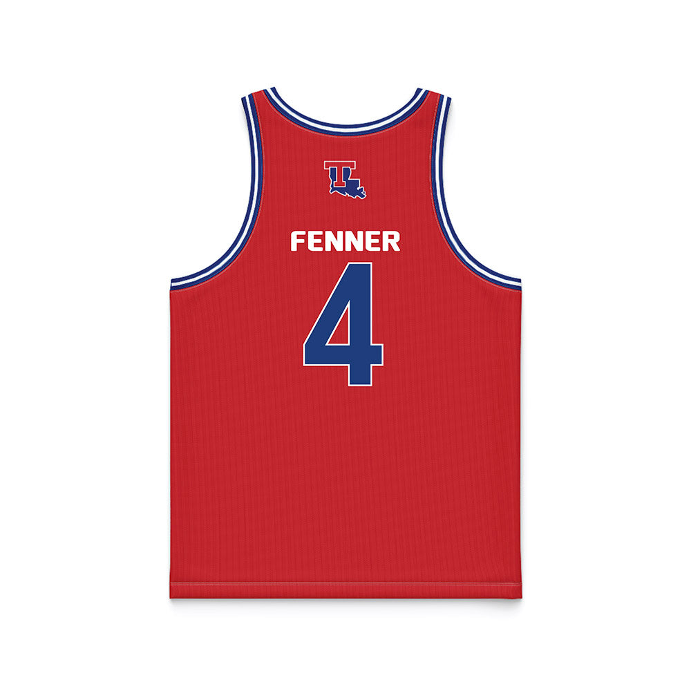 LA Tech - NCAA Men's Basketball : Jaylen Fenner - Red Basketball Jersey-1