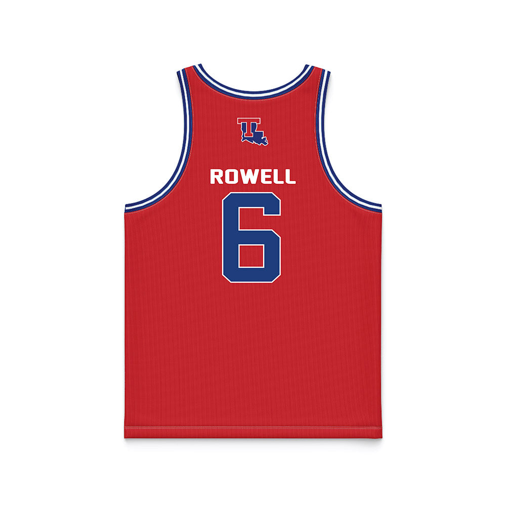 LA Tech - NCAA Men's Basketball : Keegan Rowell - Red Basketball Jersey-1