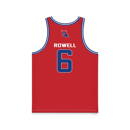 LA Tech - NCAA Men's Basketball : Keegan Rowell - Red Basketball Jersey-1