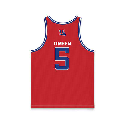 LA Tech - NCAA Men's Basketball : Albert Green - Red Basketball Jersey