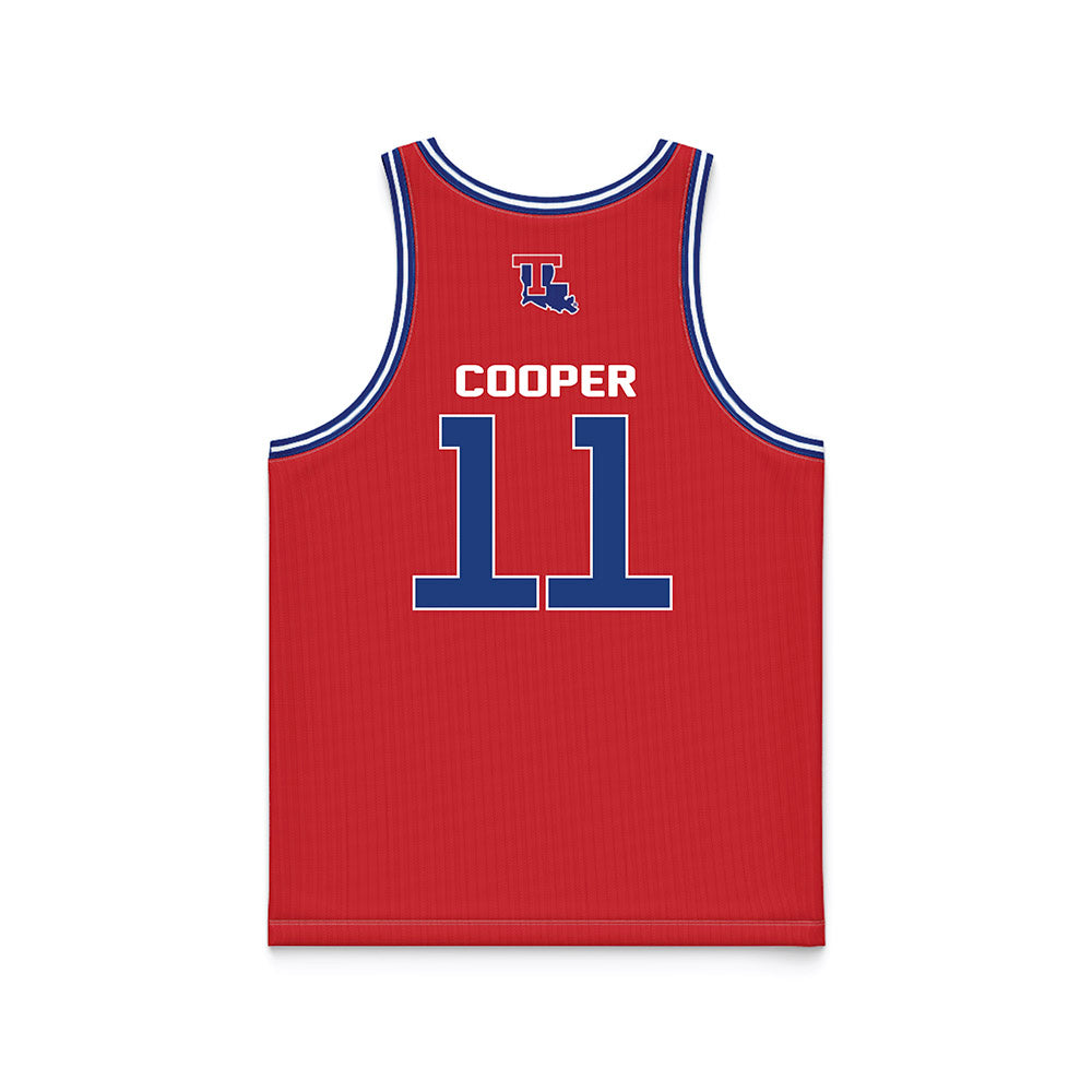 LA Tech - NCAA Men's Basketball : Kaden Cooper - Red Basketball Jersey-1