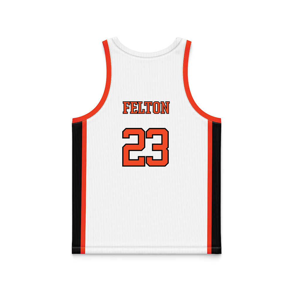 Campbell - NCAA Women's Basketball : Jasmine Felton - White Basketball Jersey