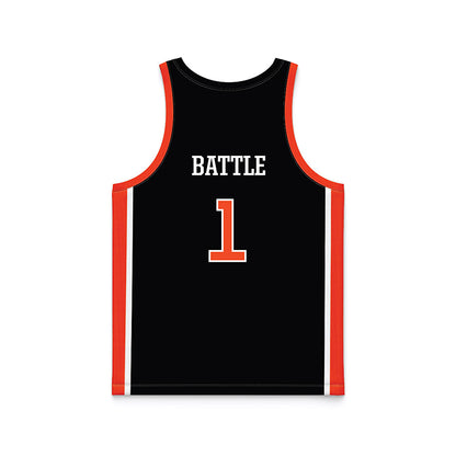 Campbell - NCAA Women's Basketball : Ashleigh Battle - Black Basketball Jersey-1