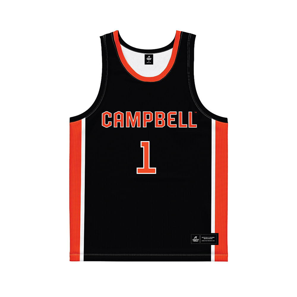 Campbell - NCAA Women's Basketball : Ashleigh Battle - Black Basketball Jersey-0