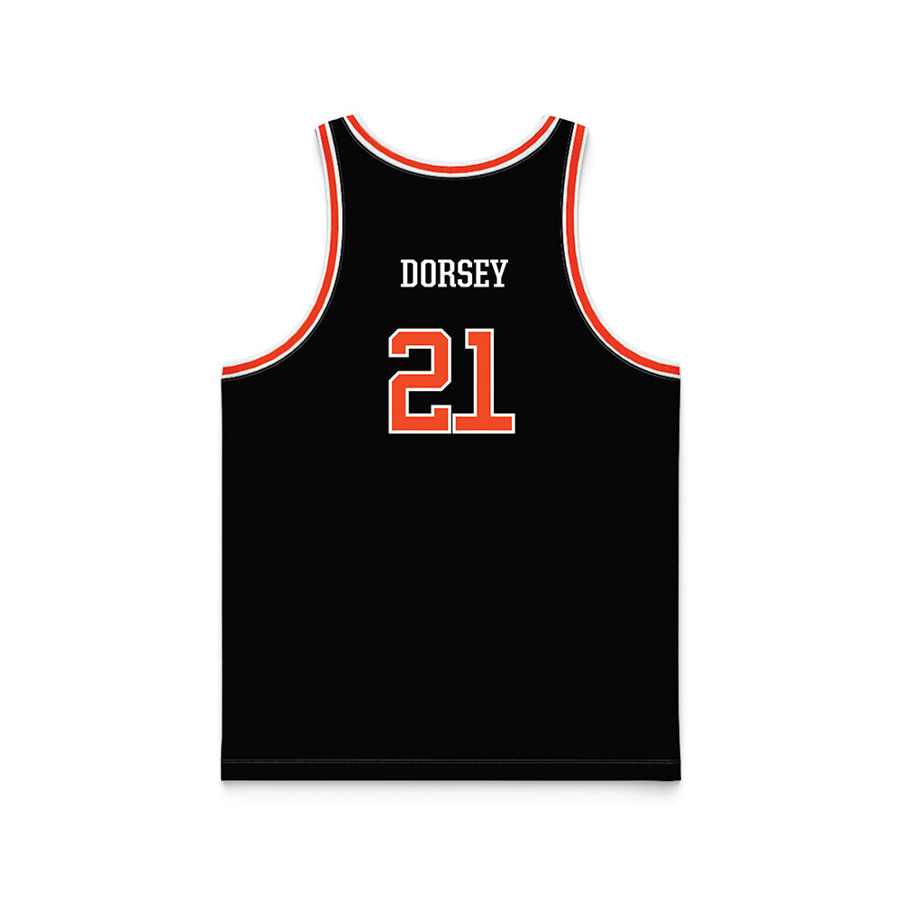 Campbell - NCAA Men's Basketball : Nolan Dorsey - Black Basketball Jersey-1