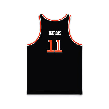 Campbell - NCAA Men's Basketball : Omar Harris - Black Basketball Jersey