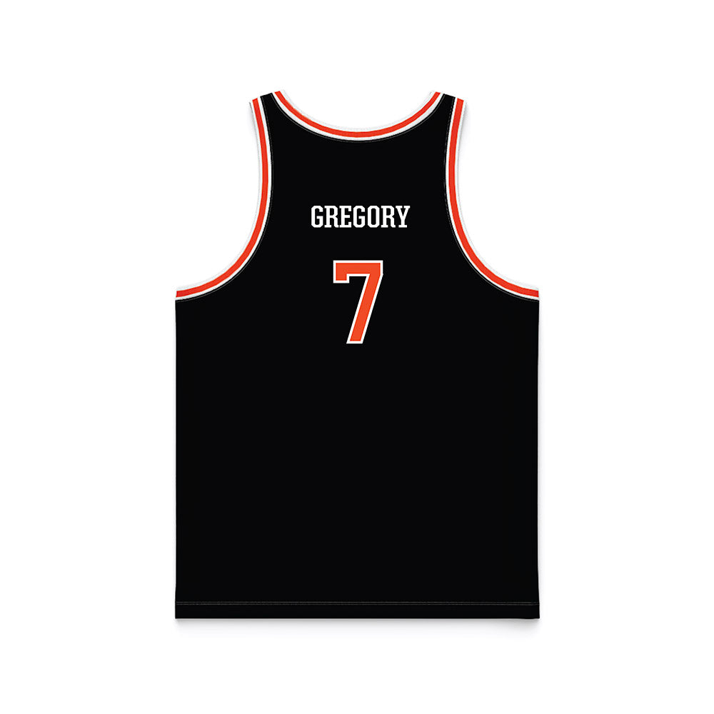 Campbell - NCAA Men's Basketball : Camren Gregory - Black Basketball Jersey-1