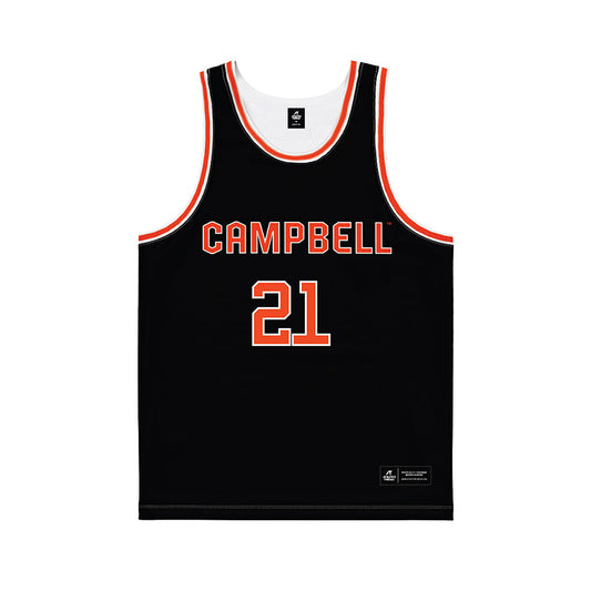 Campbell - NCAA Men's Basketball : Nolan Dorsey - Black Basketball Jersey-0