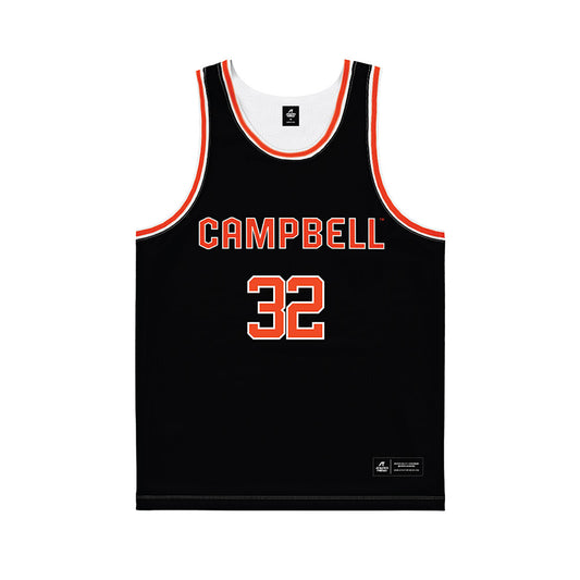 Campbell - NCAA Men's Basketball : Daniel Marcellinus - Black Basketball Jersey-0