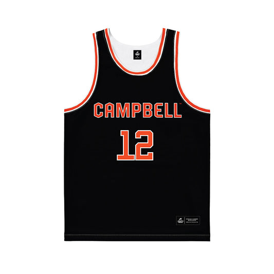 Campbell - NCAA Men's Basketball : Israel Yaw - Black Basketball Jersey-0