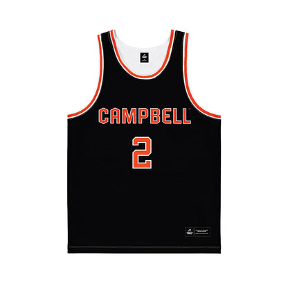 Campbell - NCAA Men's Basketball : Colby Duggan - Black Basketball Jersey