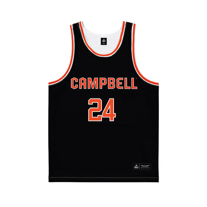 Campbell - NCAA Men's Basketball : Wesley Johnson - Black Basketball Jersey