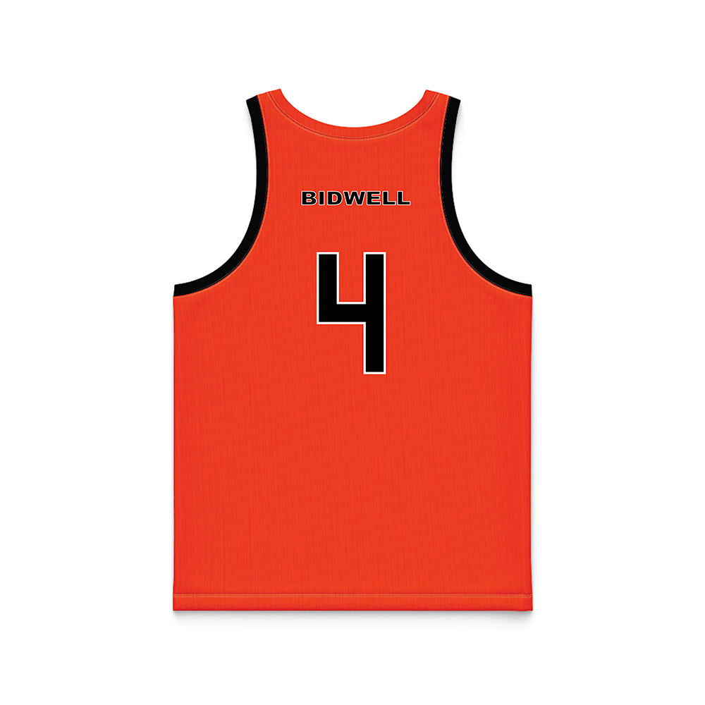 Campbell - NCAA Men's Basketball : Broc Bidwell - Orange Basketball Jersey