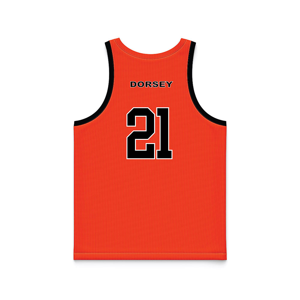 Campbell - NCAA Men's Basketball : Nolan Dorsey - Orange Basketball Jersey-1