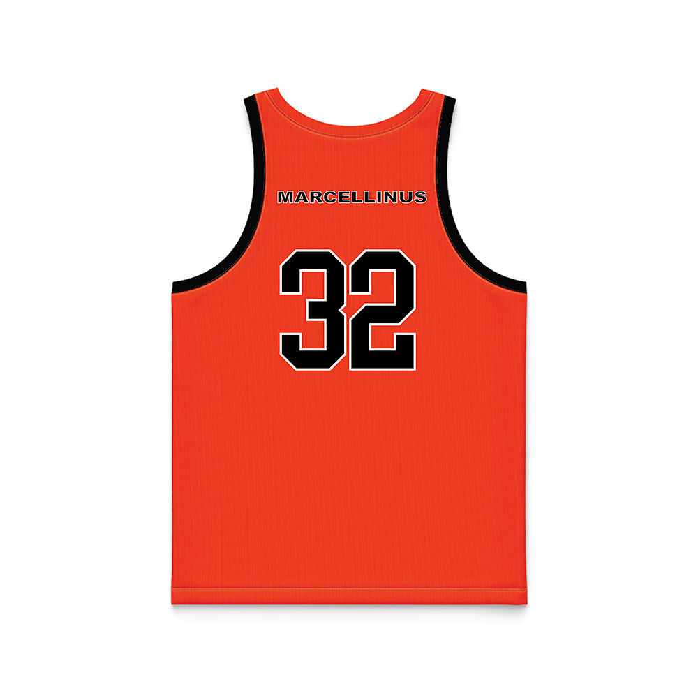 Campbell - NCAA Men's Basketball : Daniel Marcellinus - Orange Basketball Jersey-1