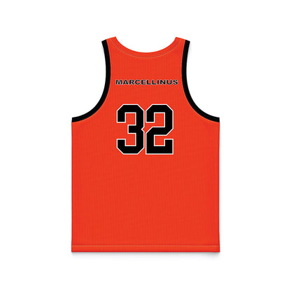 Campbell - NCAA Men's Basketball : Daniel Marcellinus - Orange Basketball Jersey-1
