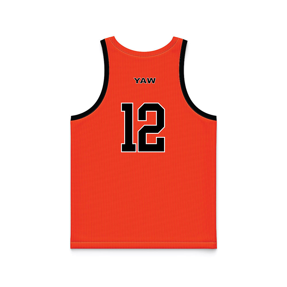 Campbell - NCAA Men's Basketball : Israel Yaw - Orange Basketball Jersey-1