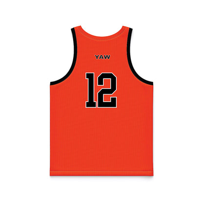 Campbell - NCAA Men's Basketball : Israel Yaw - Orange Basketball Jersey-1