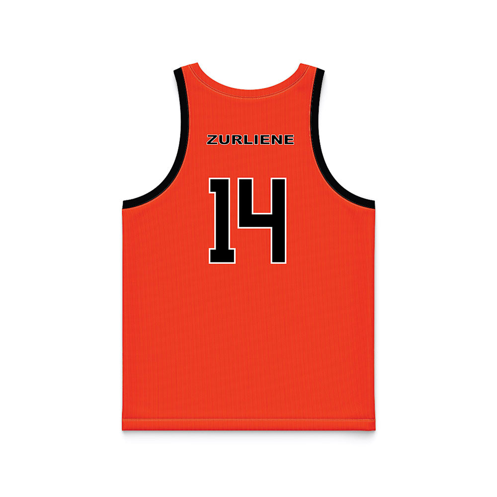 Campbell - NCAA Men's Basketball : Caleb Zurliene - Orange Basketball Jersey-1