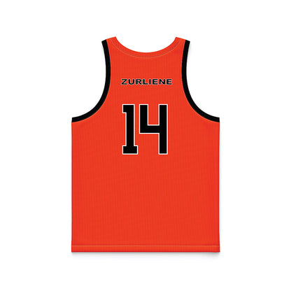 Campbell - NCAA Men's Basketball : Caleb Zurliene - Orange Basketball Jersey-1