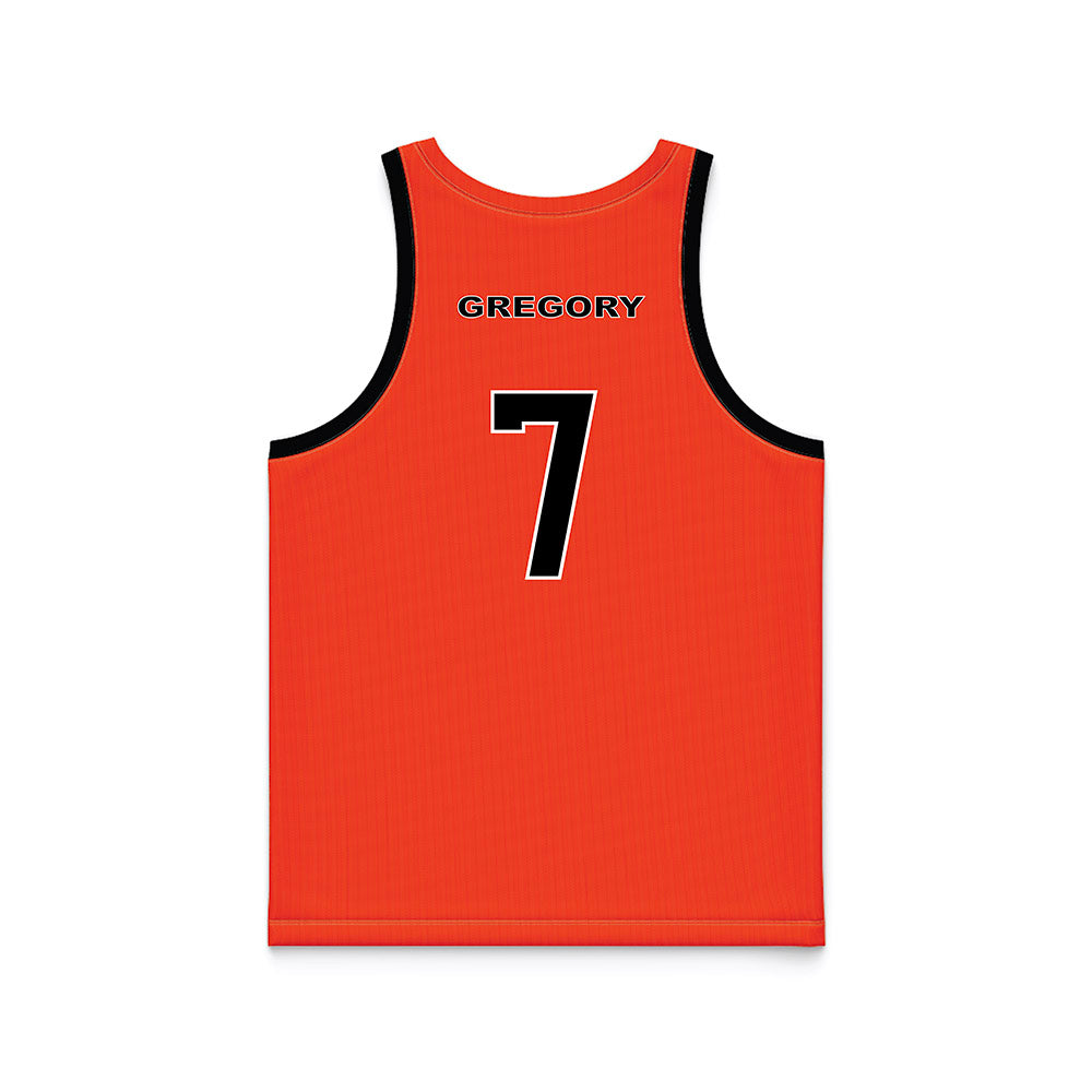 Campbell - NCAA Men's Basketball : Camren Gregory - Orange Basketball Jersey-1