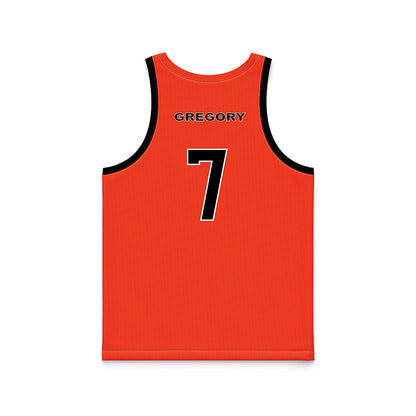 Campbell - NCAA Men's Basketball : Camren Gregory - Orange Basketball Jersey-1