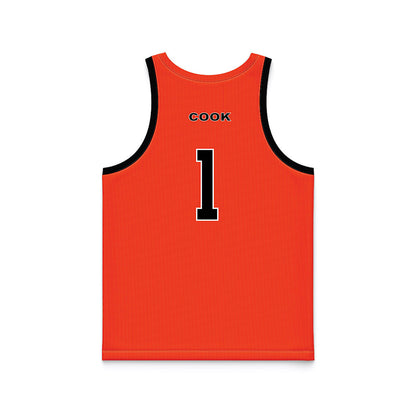 Campbell - NCAA Men's Basketball : Tasos Cook - Orange Basketball Jersey