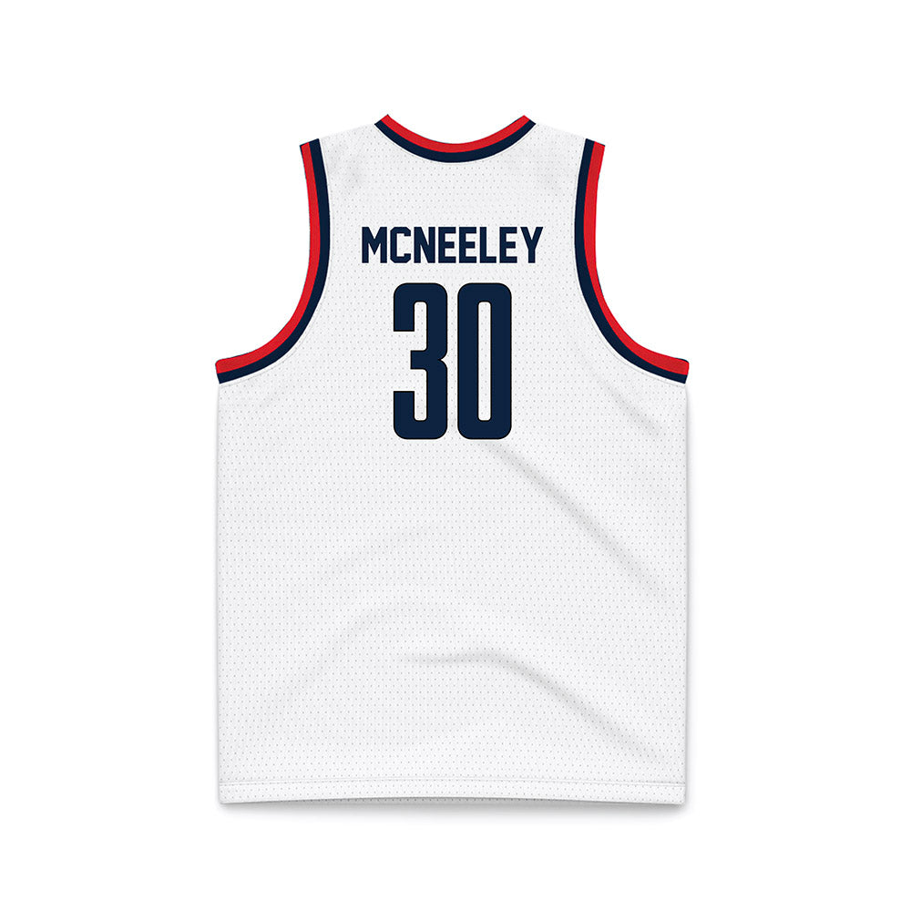 UConn - NCAA Men's Basketball : Liam McNeeley - White Basketball Jersey