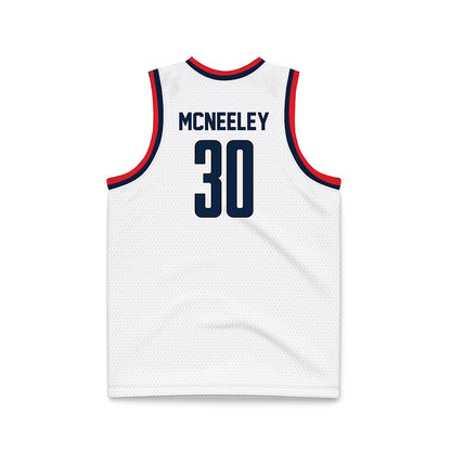 UConn - NCAA Men's Basketball : Liam McNeeley - White Basketball Jersey