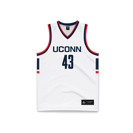 UConn - NCAA Men's Basketball : Souleymane Diaby - White Basketball Jersey-0