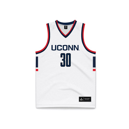 UConn - NCAA Men's Basketball : Liam McNeeley - White Basketball Jersey