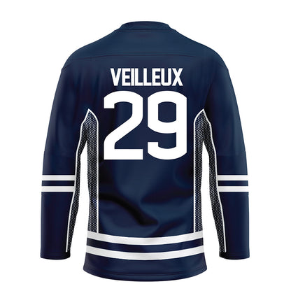 UConn - NCAA Men's Ice Hockey : Jake Veilleux - Navy Hockey Jersey