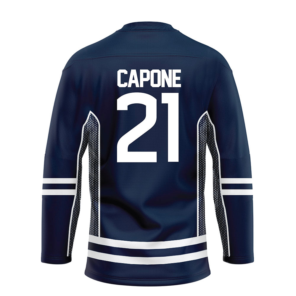 UConn - NCAA Men's Ice Hockey : Nick Capone - Navy Hockey Jersey