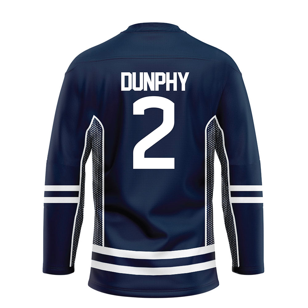 UConn - NCAA Men's Ice Hockey : Brendan Dunphy - Navy Hockey Jersey-1