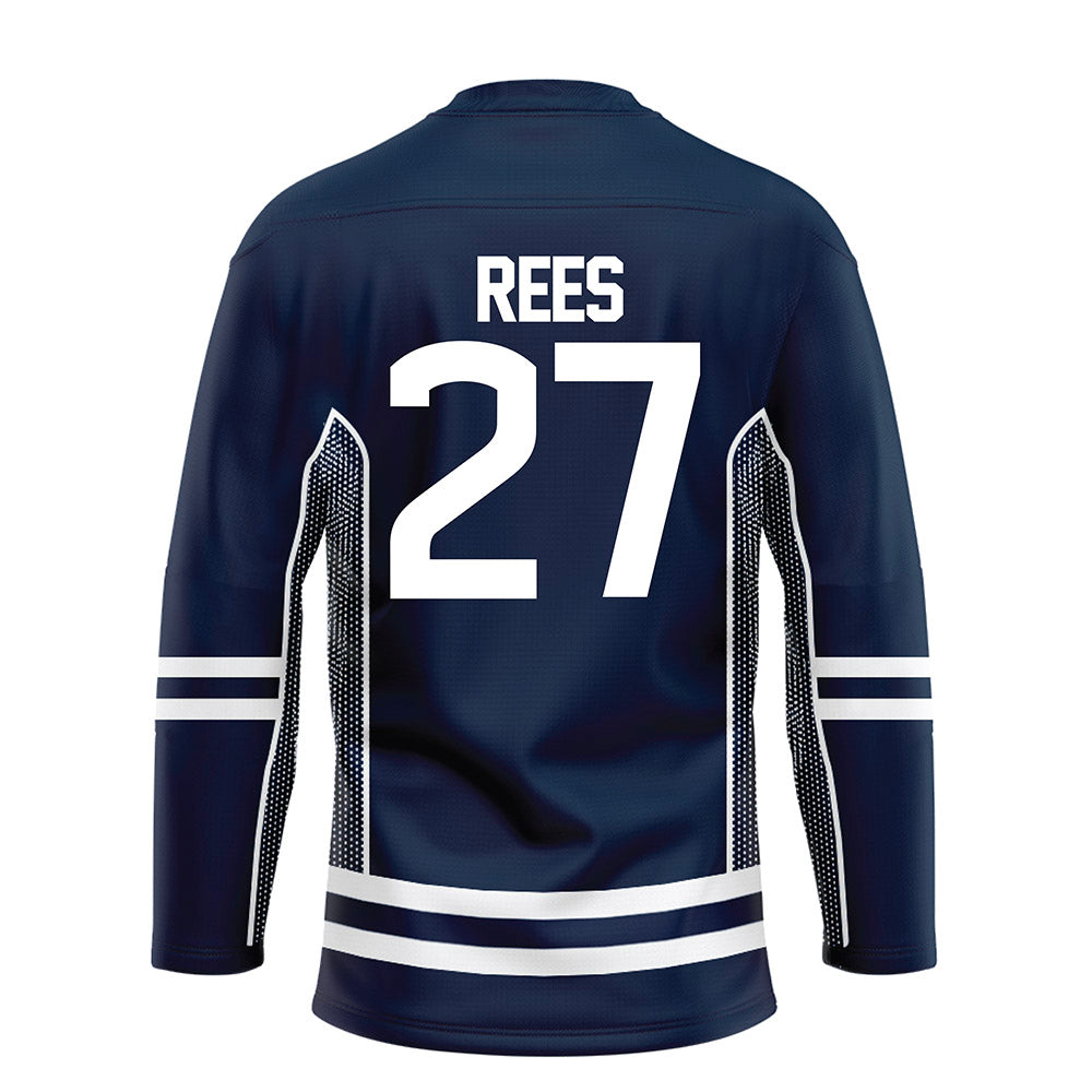 UConn - NCAA Men's Ice Hockey : Harrison Rees - Navy Hockey Jersey