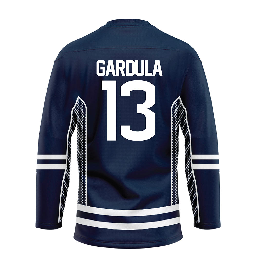 UConn - NCAA Men's Ice Hockey : Ethan Gardula - Navy Hockey Jersey-1