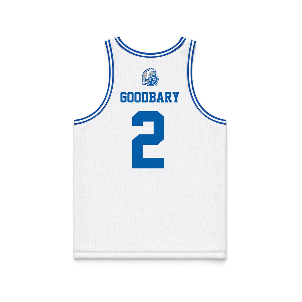 Drake - NCAA Men's Basketball : Griffen Goodbary - White Basketball Jersey-1