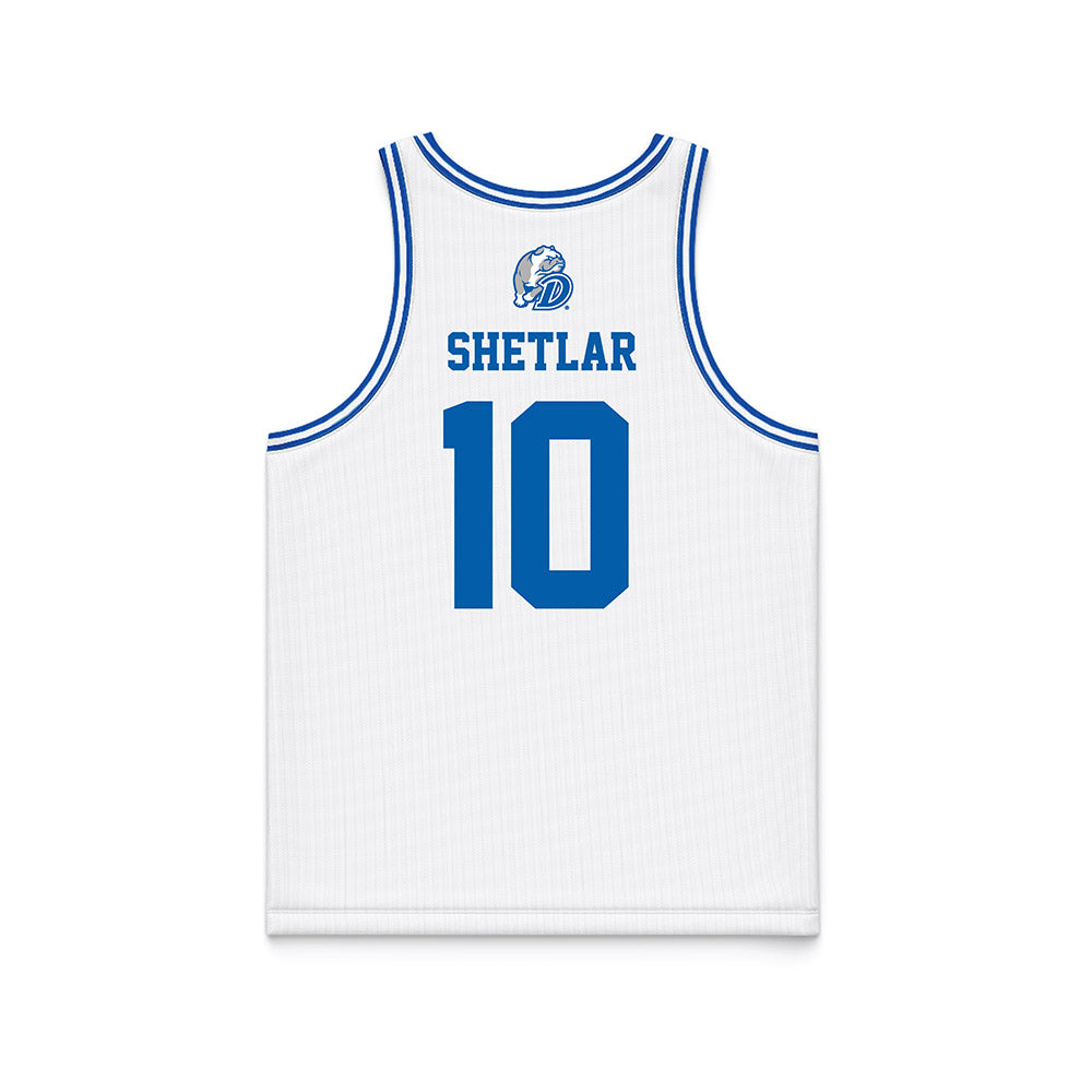 Drake - NCAA Men's Basketball : Eli Shetlar - White Basketball Jersey-1