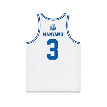 Drake - NCAA Men's Basketball : Cameron Manyawu - White Basketball Jersey-1