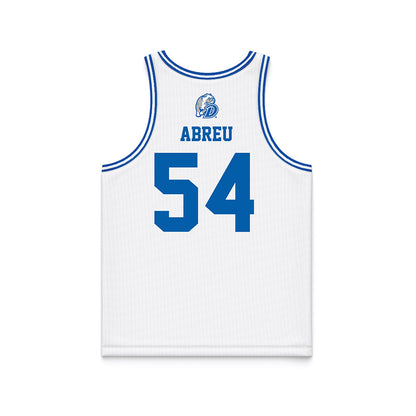 Drake - NCAA Men's Basketball : Daniel Abreu - White Basketball Jersey-1