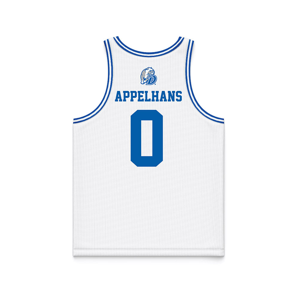 Drake - NCAA Men's Basketball : Braden Appelhans - White Basketball Jersey-1