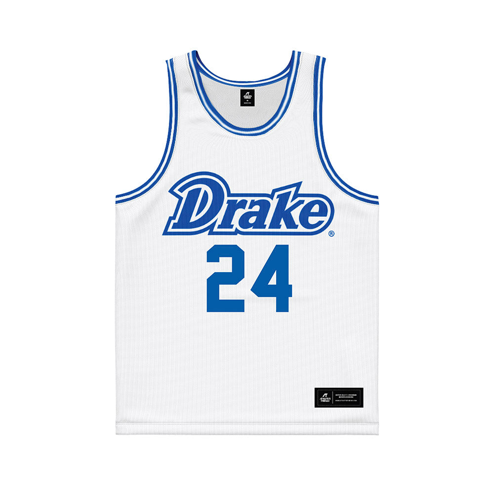 Drake - NCAA Men's Basketball : Nate Ferguson - White Basketball Jersey