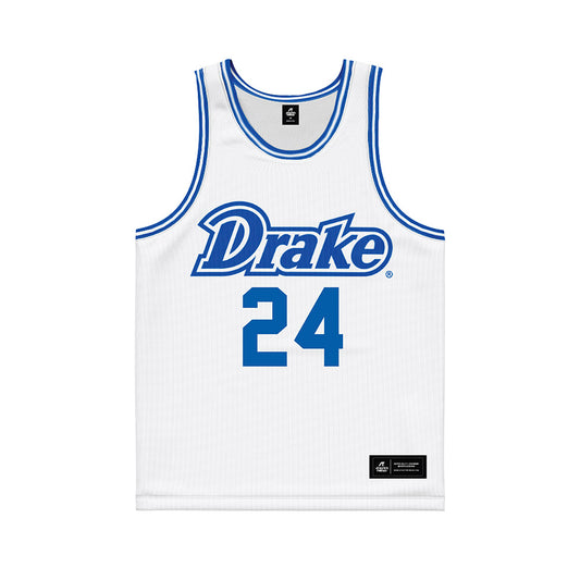 Drake - NCAA Men's Basketball : Nate Ferguson - White Basketball Jersey