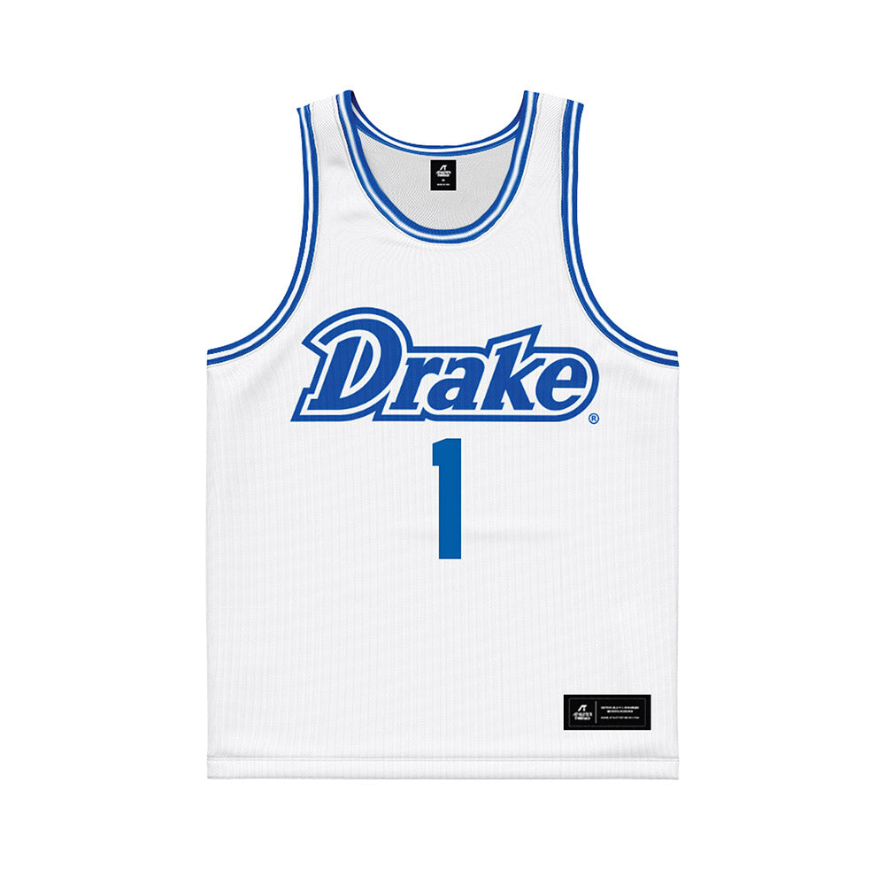 Drake - NCAA Men's Basketball : Owen Larson - White Basketball Jersey-0