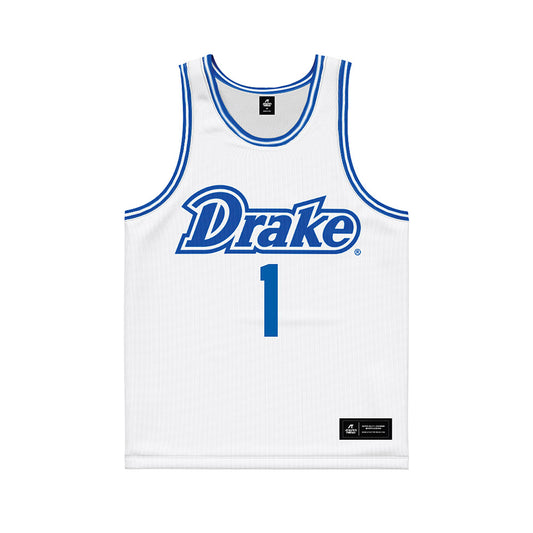 Drake - NCAA Men's Basketball : Owen Larson - White Basketball Jersey-0