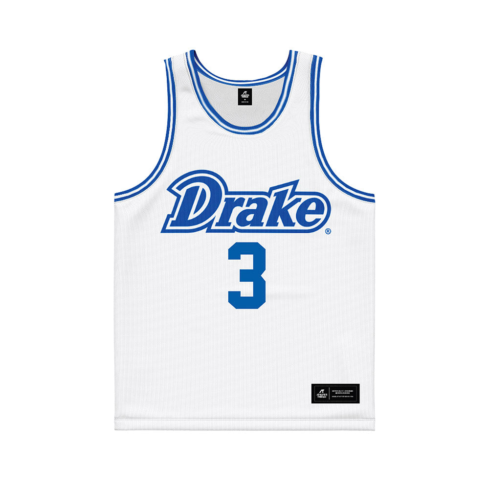 Drake - NCAA Men's Basketball : Jalen Quinn - White Basketball Jersey-0