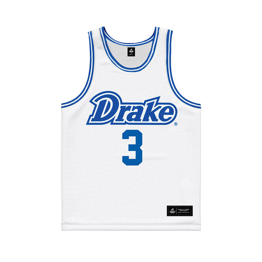 Drake - NCAA Men's Basketball : Jalen Quinn - White Basketball Jersey-0