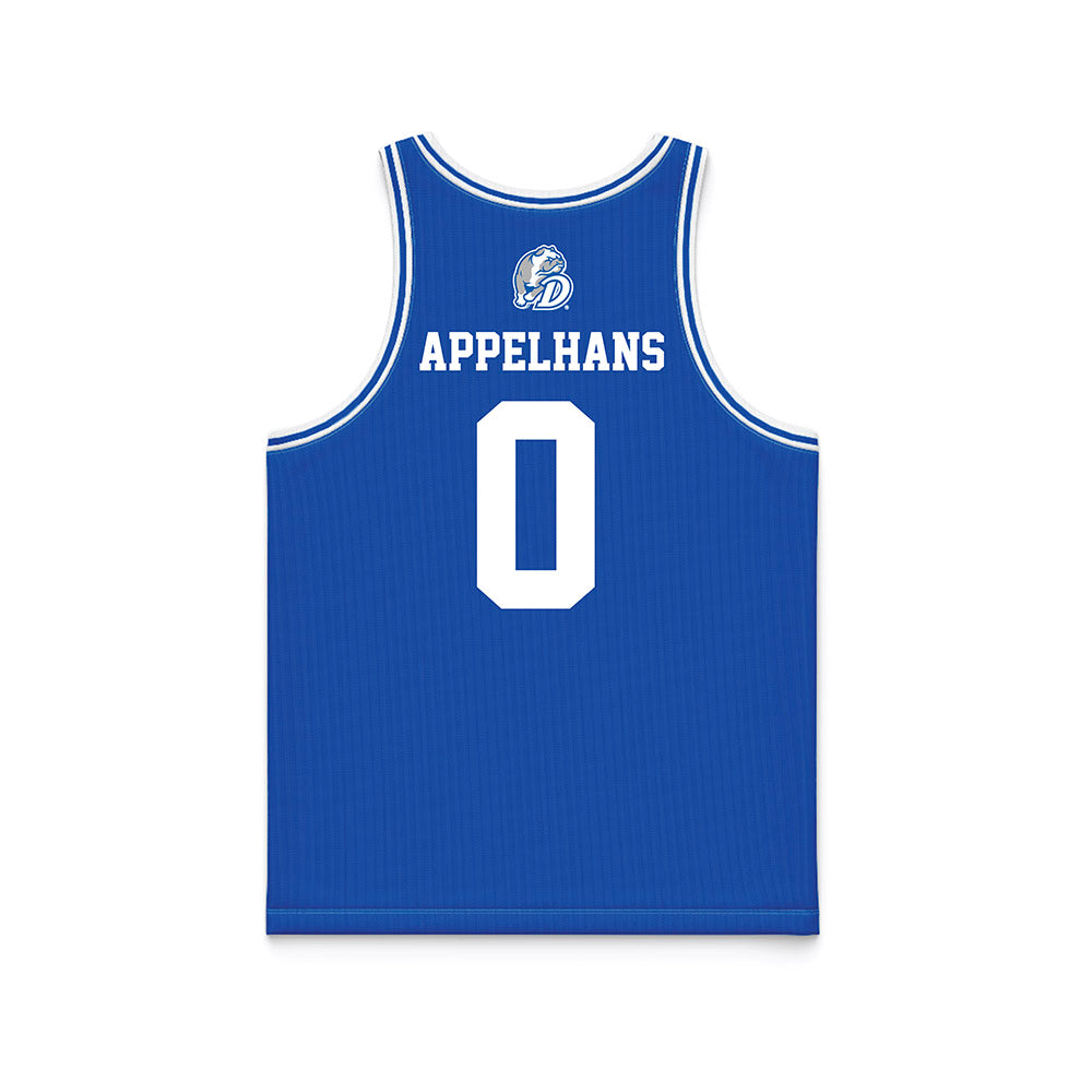 Drake - NCAA Men's Basketball : Braden Appelhans - Blue Basketball Jersey-1