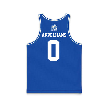 Drake - NCAA Men's Basketball : Braden Appelhans - Blue Basketball Jersey-1