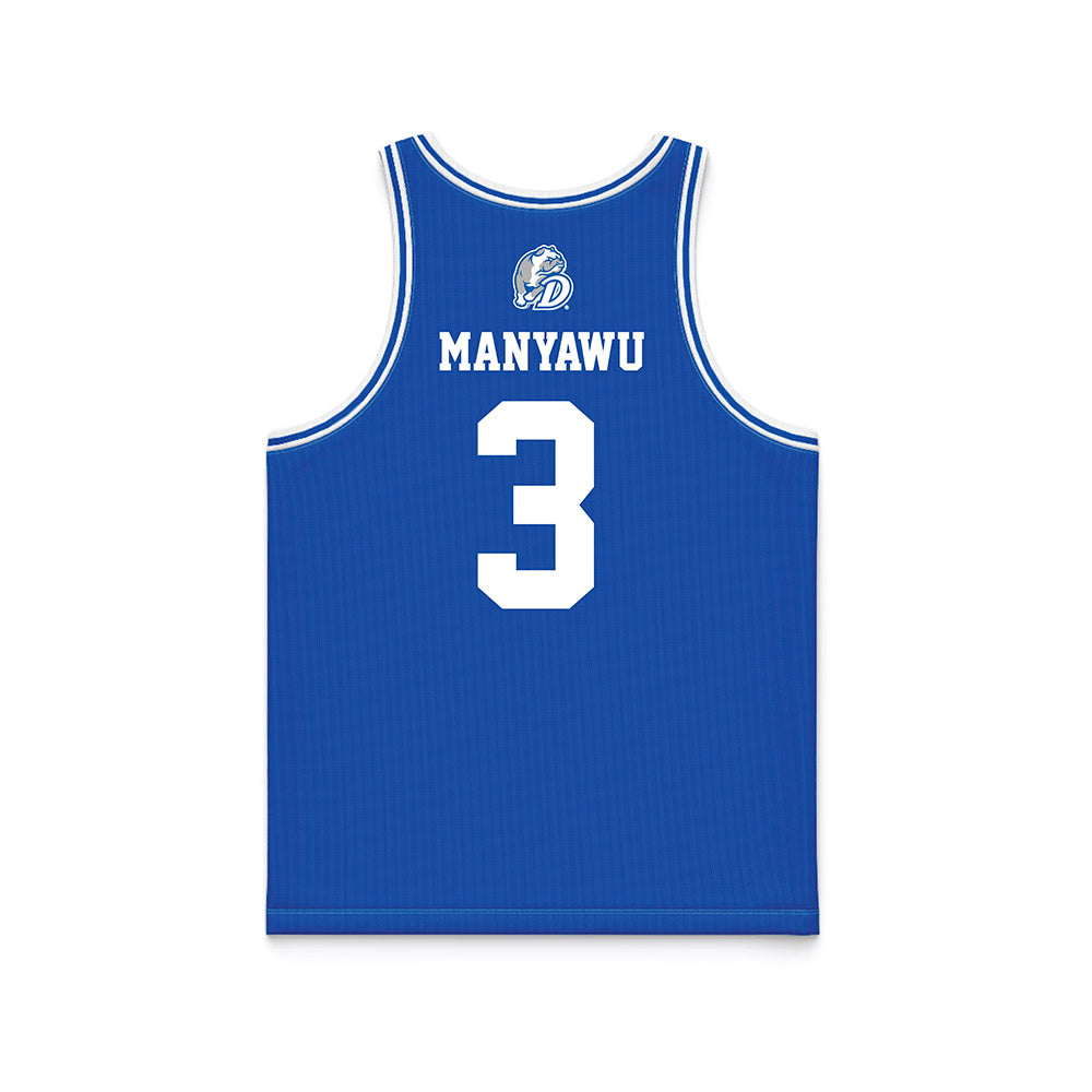 Drake - NCAA Men's Basketball : Cameron Manyawu - Blue Basketball Jersey-1